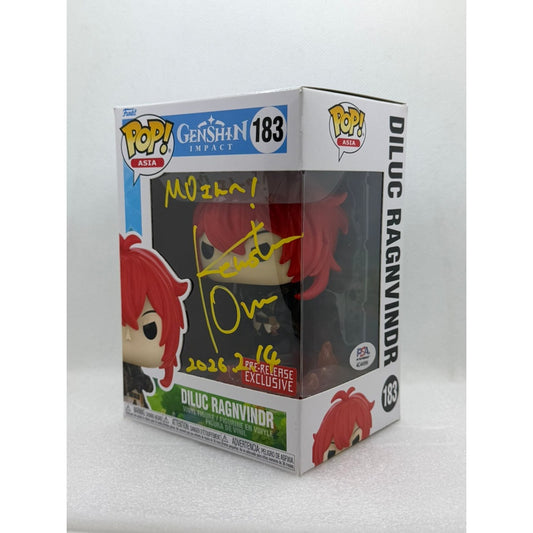 Funko POP! Diluc Ragnvindr - Genshin Impact #183 Signed by JVA Kensho Ono at Animenia Abu Dhabi 2026 - PSA